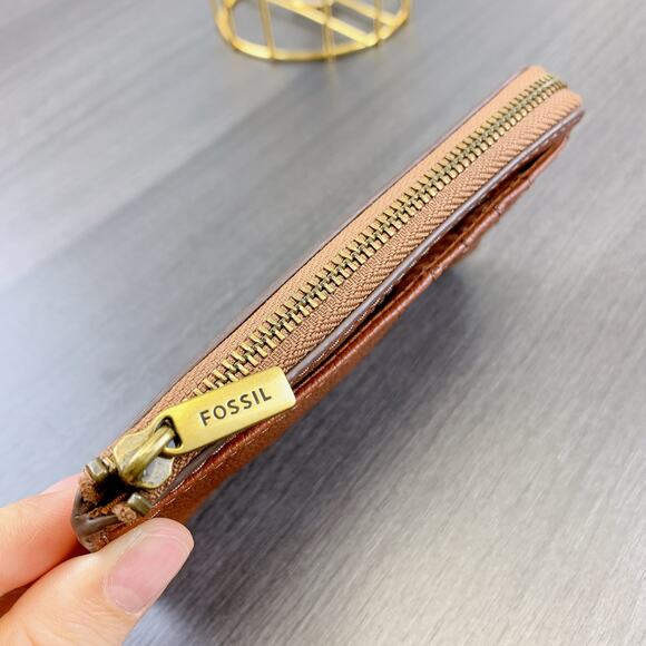 Fossil SWL2878210 Jori Zip Card Case IN Brown - Picture 3 of 6